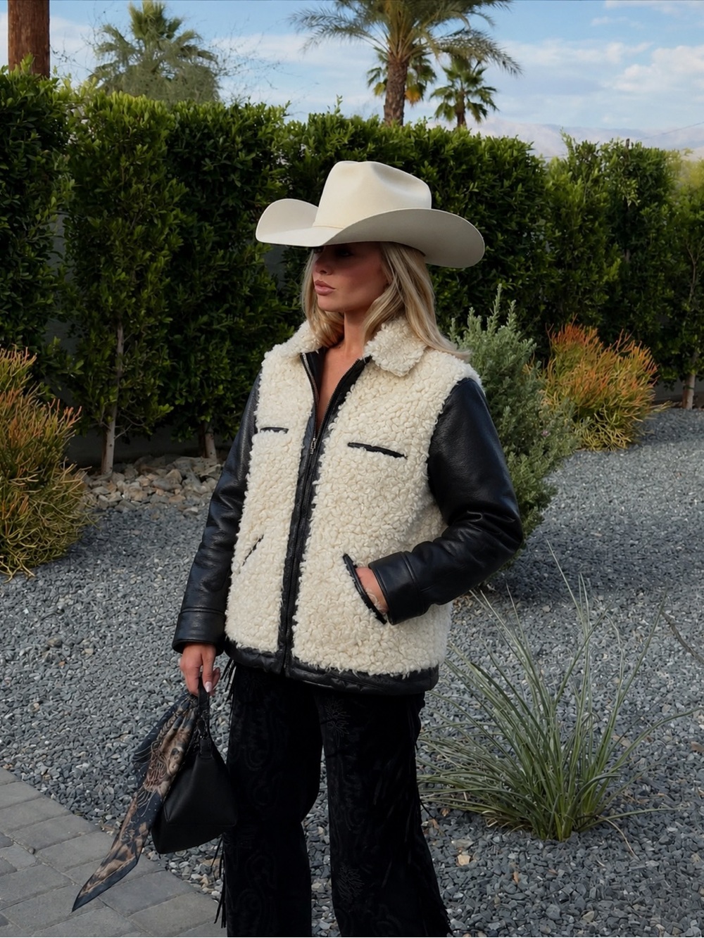Tasha Polizzi Western Faux Fur Coat